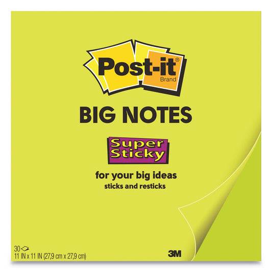 BIG NOTES, 11 X 11, GREEN, 30 SHEETS