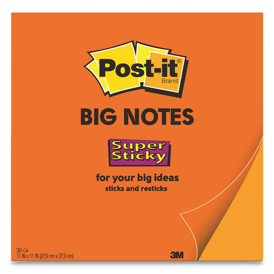 BIG NOTES, 11 X 11, ORANGE, 30 SHEETS