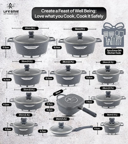 🎆Clearance Sale🍳LIFE SMILE 29 Pieces – Cookware Set